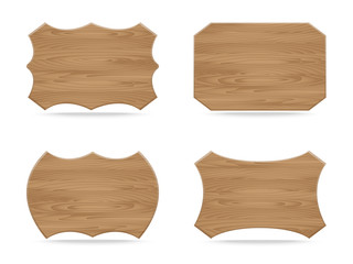 Set of various shapes wooden sign