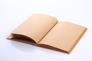 open book paper blank page on white background