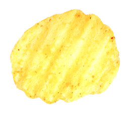 Potato chips isolated on white background