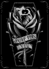 Skull, Rose and Coffin