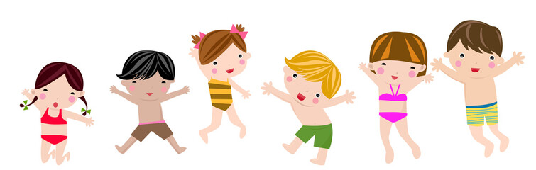 Summer children jumping