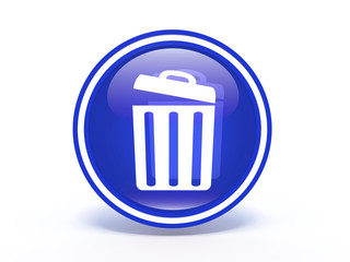 trash can circular icon on white background