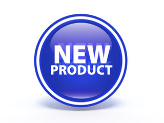 new product circular icon on white background