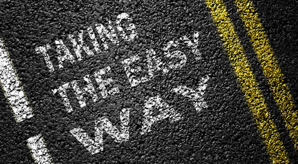 taking the easy way on the asphalt road