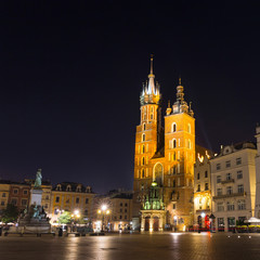 Fototapeta St. Mary's Church in Market Square, Krakow, Poland. obraz