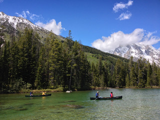 canoe in Grand Teton National Park