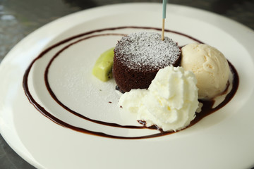 Chocolate Lava Cake with ice cream