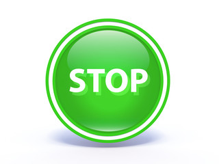 stop circular icon on white background