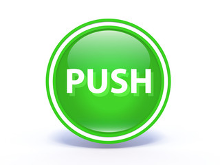 push circular icon on white background