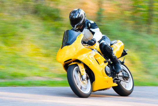 Motorcyclist in motion