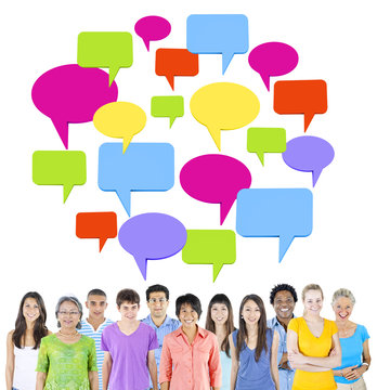 Group of People wit Speech Bubbles