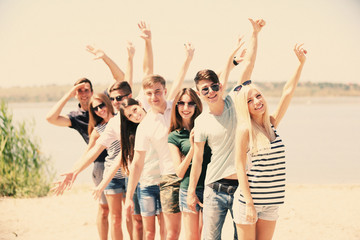 Beautiful young people on beach