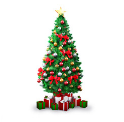 Christmas Tree Isolated on White Background