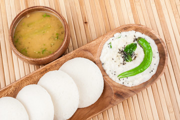Idly with Chutney Sambar