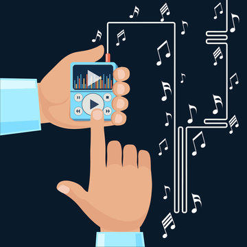 Playing music in Mp3 player hands