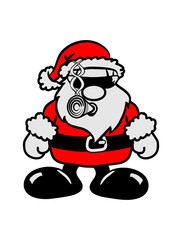 Weihnachtsmann kiffen joint sonnenbrille