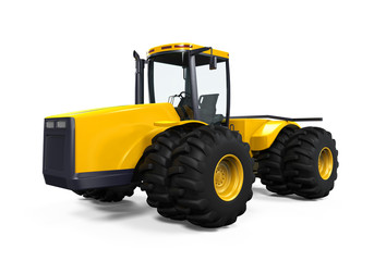 Yellow Tractor Isolated