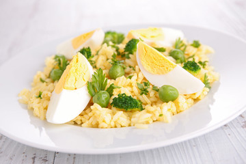 rice cooked with egg and vegetables