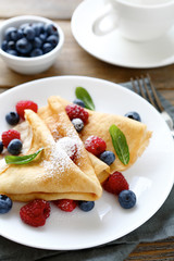 summer pancakes with raspberries