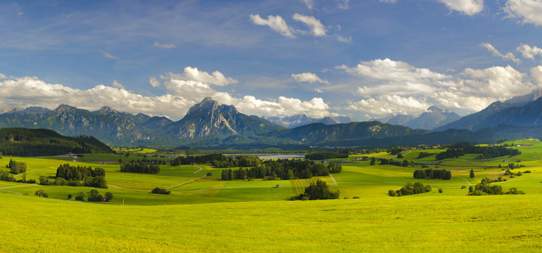Bayern Alpen Berge Landschaft Panorama © Wolfilser