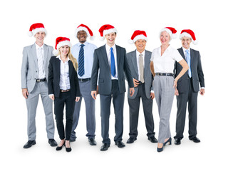 Obraz premium Business People in Christmas Hats