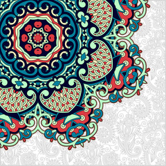 floral round pattern in ukrainian oriental ethnic style for your