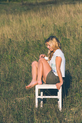 Woman relaxing outdoor