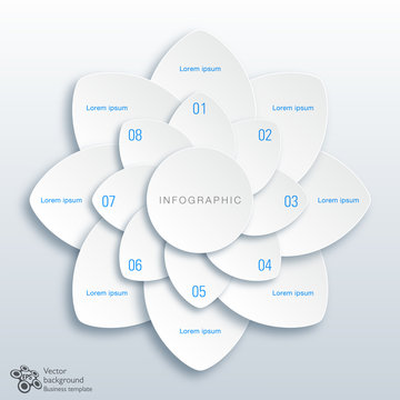 Infographics Vector Background 8-Step Process #Flower