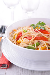 noodles and vegetables