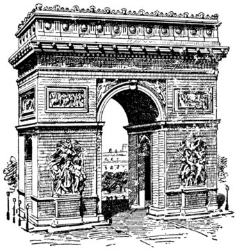 Vintage image  Triumphal Arch Paris