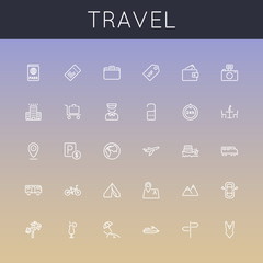 Vector Travel Line Icons