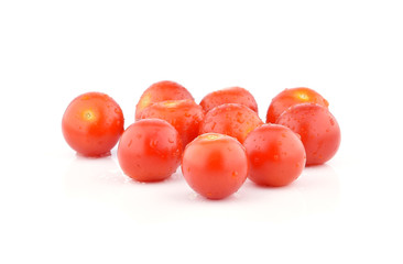 Cherry tomato on white background