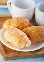 Croissant close up with coffe