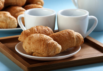 croissant close up with coffe
