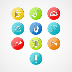 set musical instrument web icon