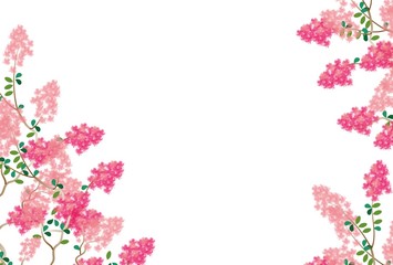 ピンクのサルスベリの花のグリーティングカード