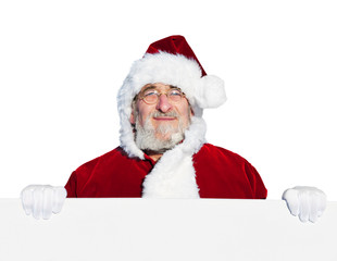 Santa Claus Holding a Blank Sign