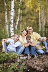 Family having picnic