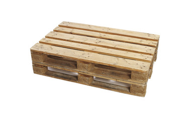 Wooden pallets against white background