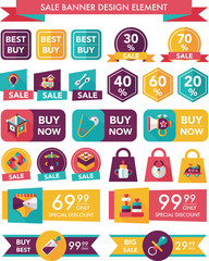 baby sale banner design flat background set, eps10