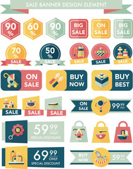 baby sale banner design flat background set, eps10