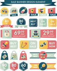 baby sale banner design flat background set, eps10