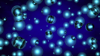background of blue spheres