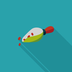 coffee bean flat icon with long shadow,eps10