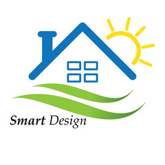 hause and sun color logo