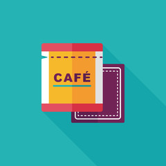 coffee bag flat icon with long shadow,eps10