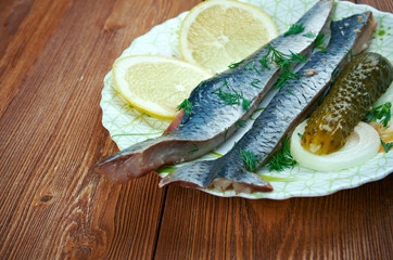 Typical Dutch salted herring