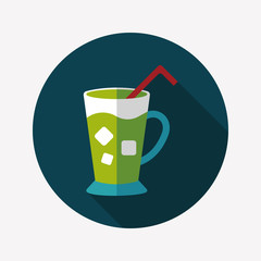 iced drink flat icon with long shadow,eps10