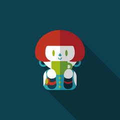 lady drinking coffee flat icon with long shadow,eps10