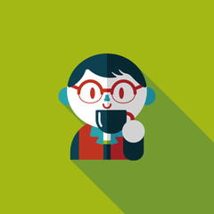 man drinking coffee flat icon with long shadow,eps10